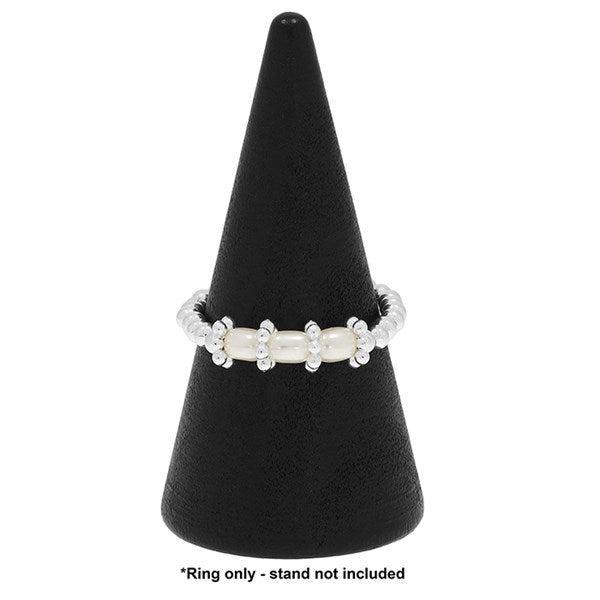 Stackable Pearl Ring (Silver Plated)