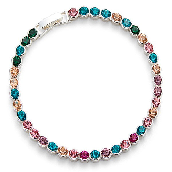Glam Rox Tennis Bracelet (Silver Plated)