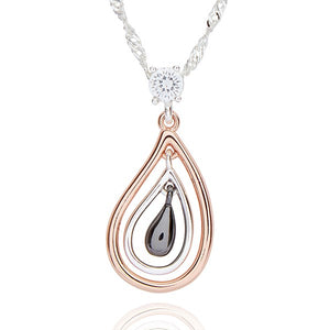 Modern Teardrop Necklace (Mixed Metal)
