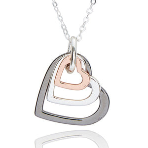 Triple Heart Necklace (Mixed Metal)