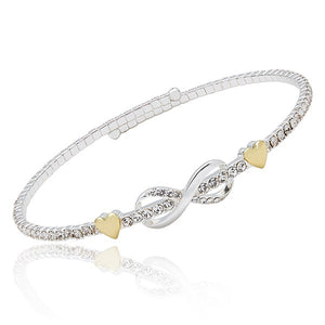 Kiss Eternity Flexi Bangle (Two Tone)