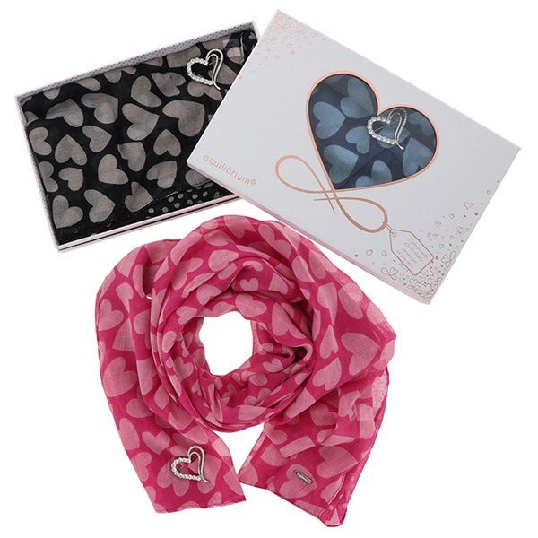 Hearts Galore Scarf Brooch Set