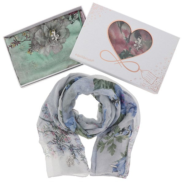 Vintage Floral Scarf Brooch Set