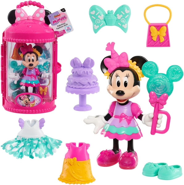 DISNEY JUNIOR MINNIE MOUSE FABULOUS 6" FASHION DOLL WITH CASE