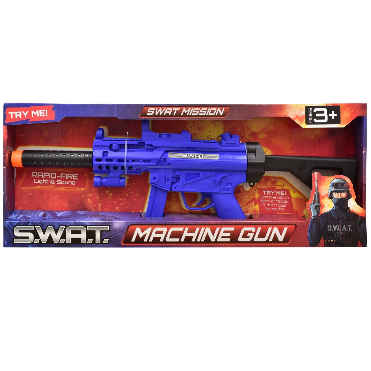 SWAT MISSION LARGE MACHINE GUN WITH LIGHTS & SOUNDS