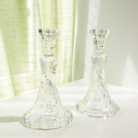 KILLARNEY CRYSTAL TRINITY CANDLESTICK PAIR