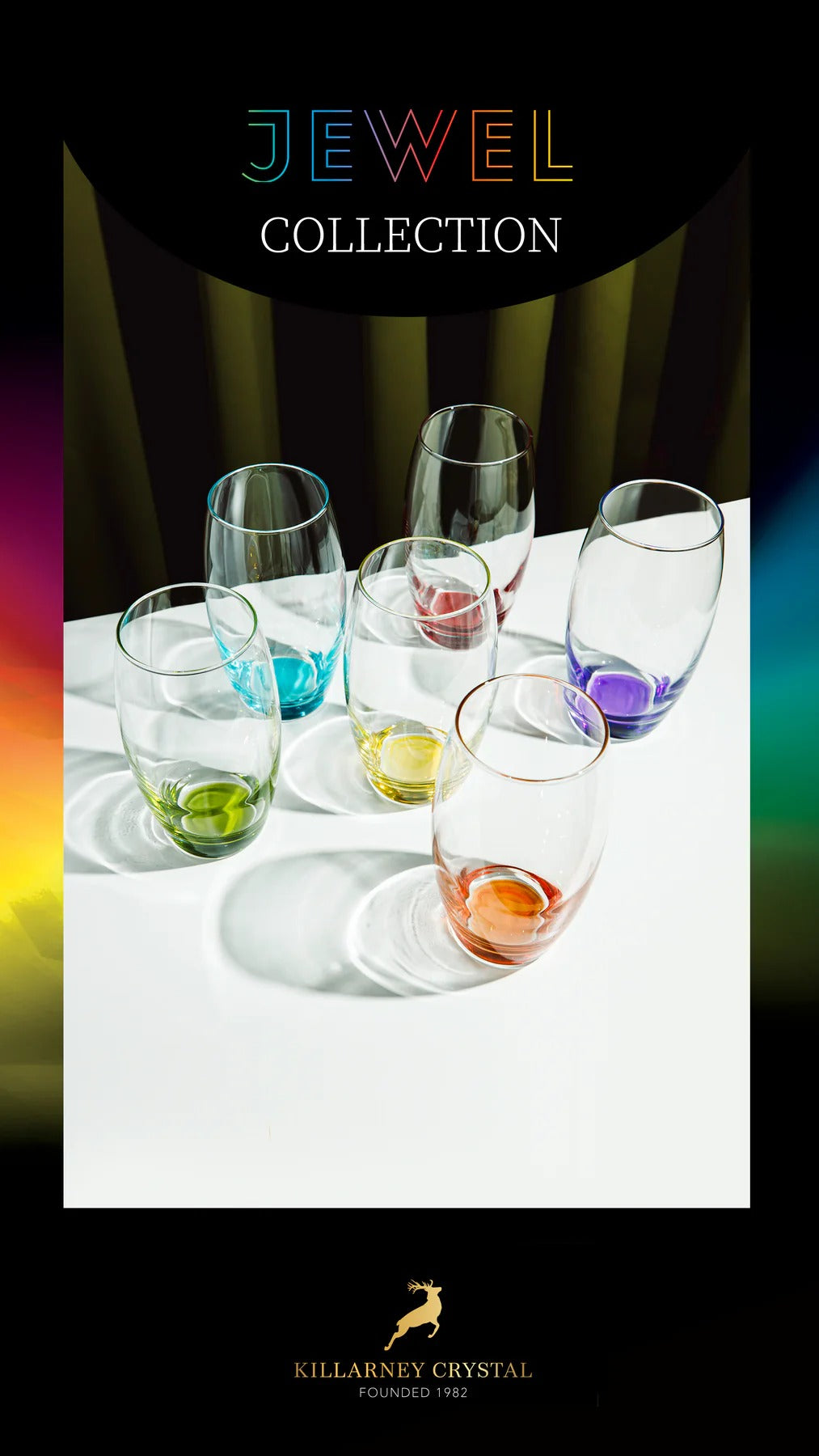 KILLARNEY CRYSTAL JEWEL COLLECTION HI BALL SET 6