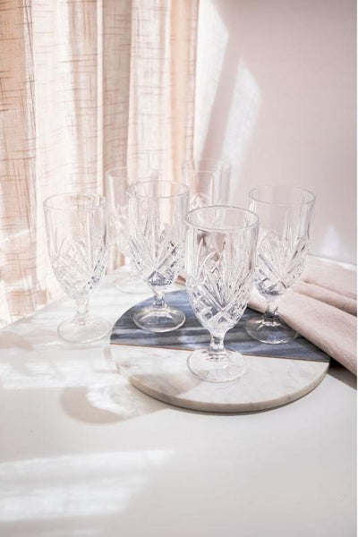 KILLARNEY CRYSTSAL TRINITY STEMMED GLASS SET OF 6