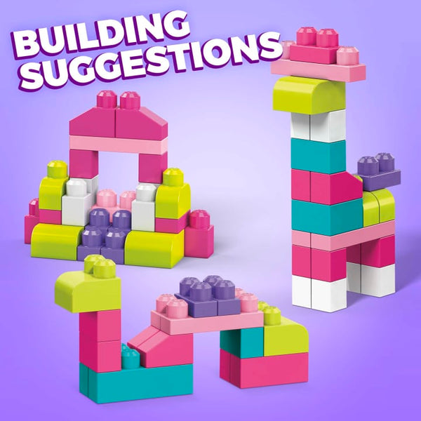 MEGA BLOCKS 60 PIECE BUILDING BLOCKS - PINK OR BLUE