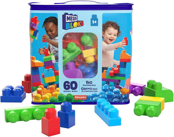 MEGA BLOCKS 60 PIECE BUILDING BLOCKS - PINK OR BLUE