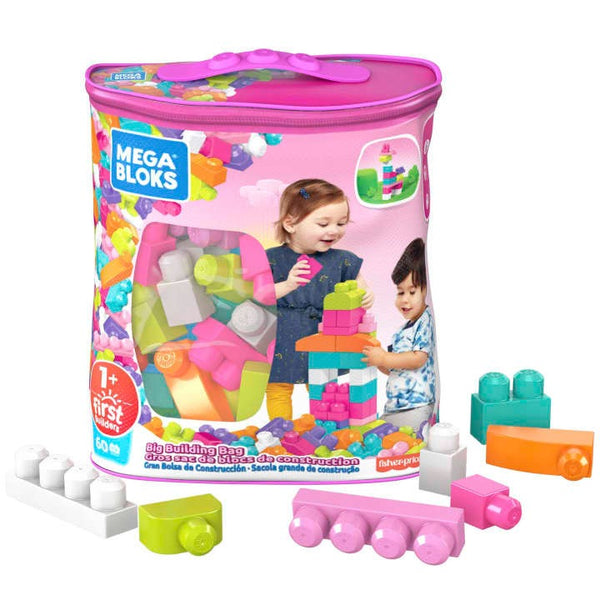 MEGA BLOCKS 60 PIECE BUILDING BLOCKS - PINK OR BLUE