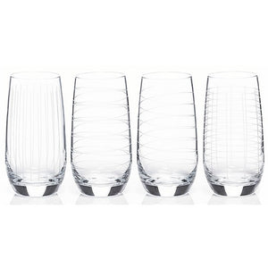 CLEAR-CUT HIGHBALL GLASSES - SET OF 4 IN BOX