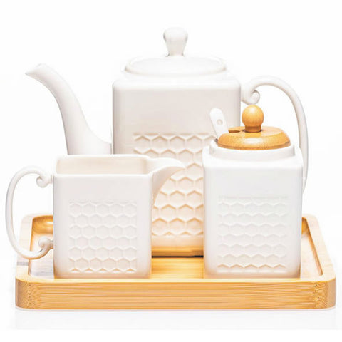 White Ceramic Tea Set (3)