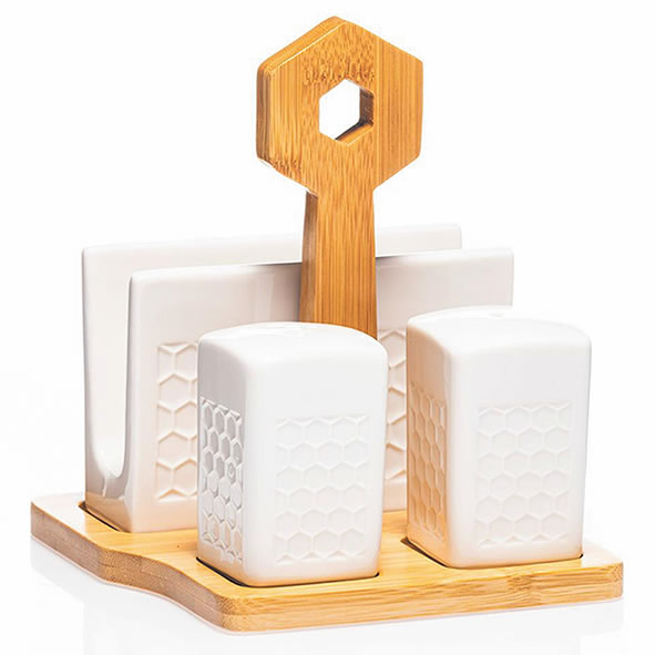 White Ceramic Napkin Set (3)