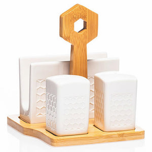 White Ceramic Napkin Set (3)