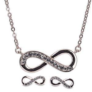 Infinity Necklace & Earring Gift Set (Rose Gold)