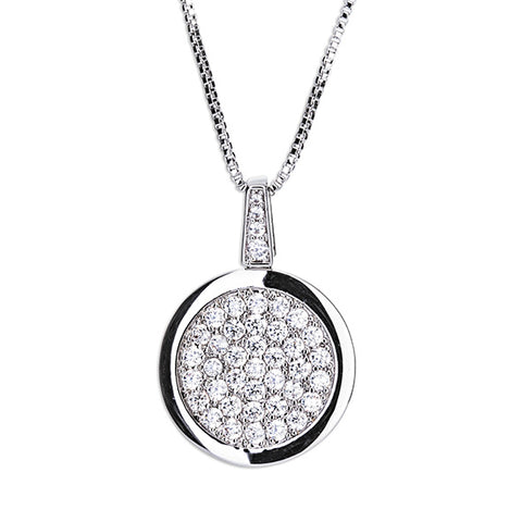 Diamante Round Pendant (Silver)