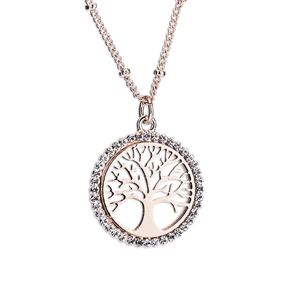 NEWGRANGE LIVING ROSE GOLD TREE OF LIFE PENDANT