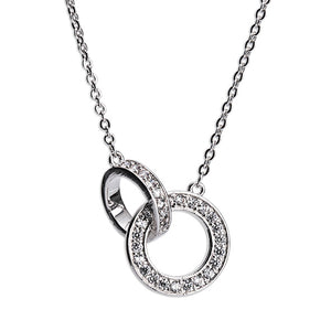 NEWGRANGE LIVING SILVER INTERLOCKING DIAMANTE NECKLACE