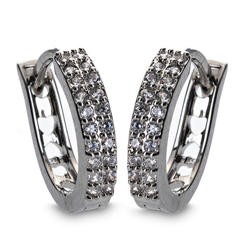 NEWGRANGE LIVING DIAMANTE HOOP EARRINGS