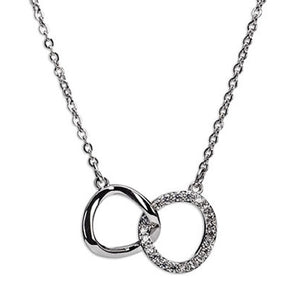 Interlocking Diamante Rings Necklace (Silver)