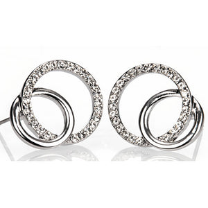 Diamante Loop Earrings (Silver)