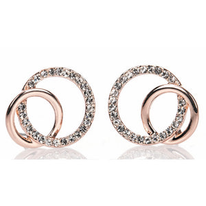 NEWGRANGE LIVING ROSE GOLD DIAMANTE LOOP EARRINGS