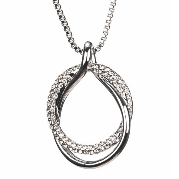 NEWGRANGE LIVING SILVER DIAMANTE LOOP PENDANT