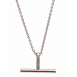 NEWGRANGE LIVING ROSE GOLD T BAR PENDANT