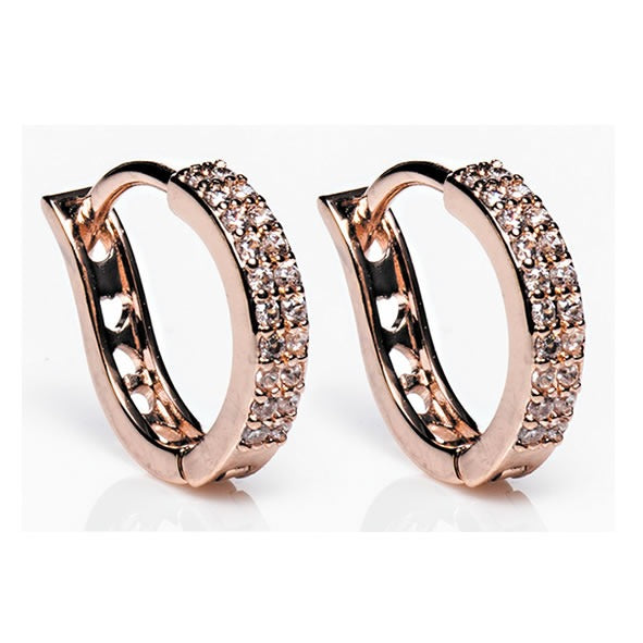 NEWGRANGE LIVING ROSE GOLD HOOD EARRINGS