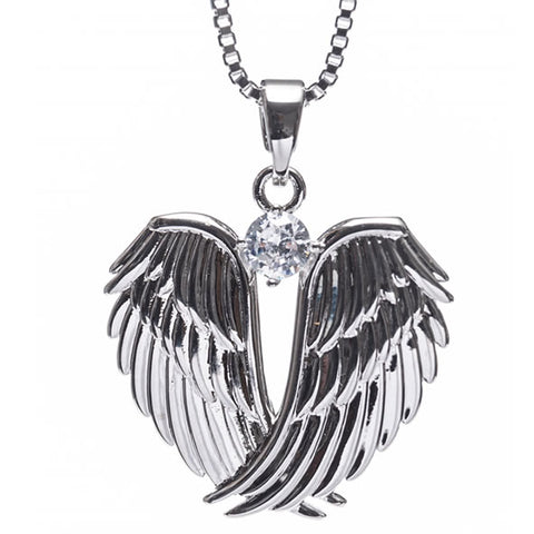 NEWGRANGE LIVING SILVER ANGEL WINGS PENDANT