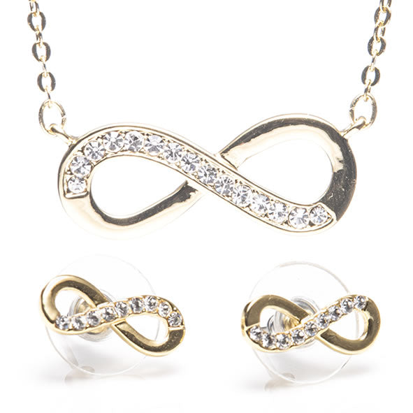 NEWGRANGE LIVING GOLD INFINITY PENDANT & EARRING SET