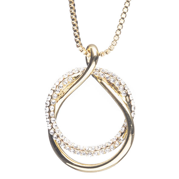 NEWGRANGE LIVING GOLD DIAMANTE LOOP PENDANT