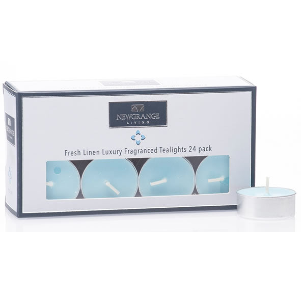 NEWGRANGE LIVING FRESH LINEN SCENTED T-LIGHTS 24 PACK