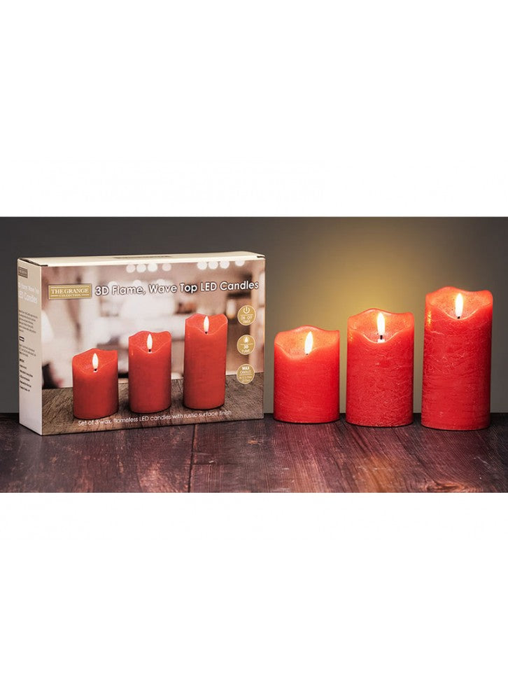 Red LED Candle Set