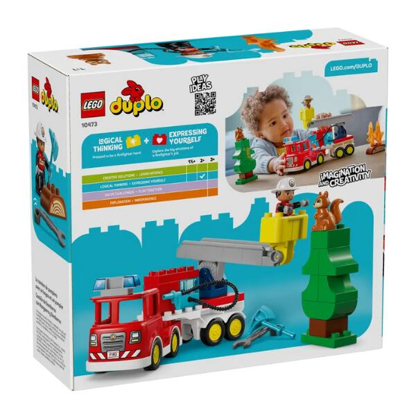LEGO FIRE TRUCK WITH HOSE & FIREFIGHTER