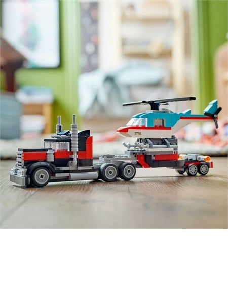 LEGO CREATOR FLATBED TRUCK WITH HELICOPTER