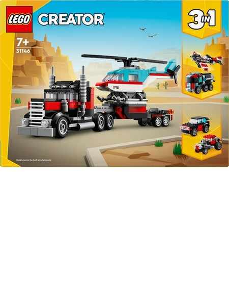 LEGO CREATOR FLATBED TRUCK WITH HELICOPTER