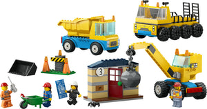 Construction Trucks and Wrecking Ball Crane (60391)
