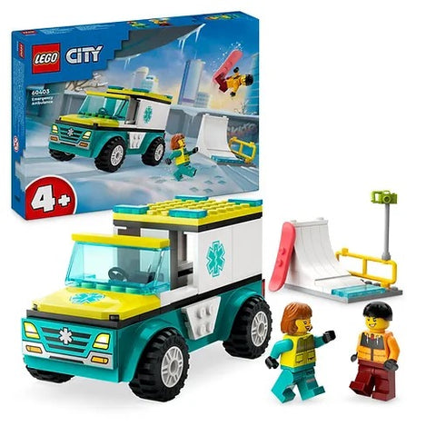 LEGO CITY EMERGENCY AMBULANCE & SNOWBOARDER