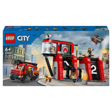 LEGO CITY FIRE STATION WITH FIRE  TRUCK