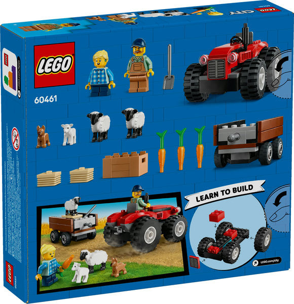 Red Farm Tractor with Trailer & Sheep (60461)