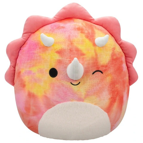 16" SQUISHMALLOWS -TRINITY THE PINK TIE-DYE TRICERATOPS