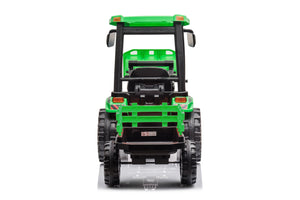 12V KIDS RIDE ON TRACTOR WITH ROOF, TRAILER, FRONT LOADER AND REMOTE CONTROL