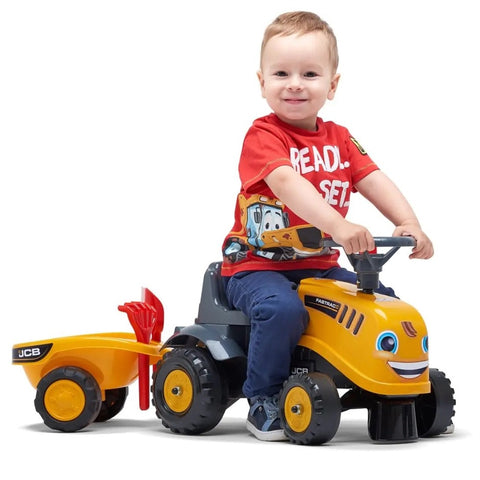 BABY JCB RIDE-ON TRACTOR WITH TRAILER