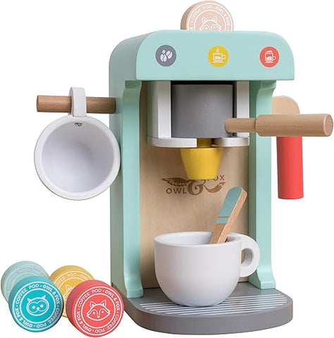 OWL & FOX WOODEN COFFEE MAKER SET