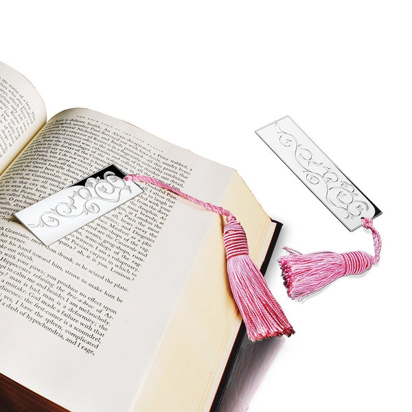 NEWBRIDGE SILVERWARE BOOK MARK PINK TASSLE