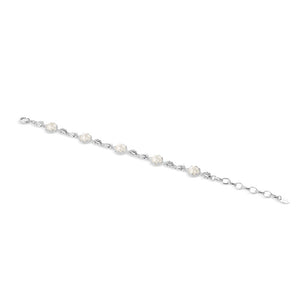 NEWBRIDGE SILVERWARE PEARL LEAF LINK BRACELET