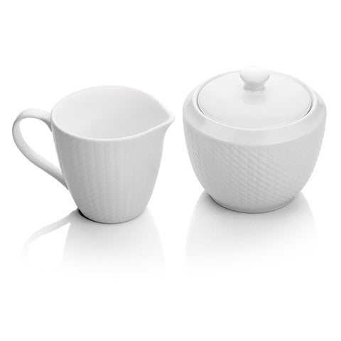 Whiteware Cream and Sugar Set