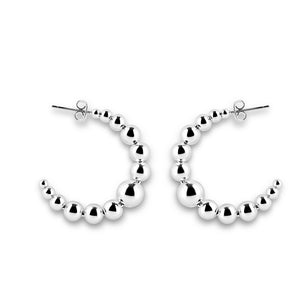 NEWBRIDGE SILVERWARE BEADED HOOP EARINGS